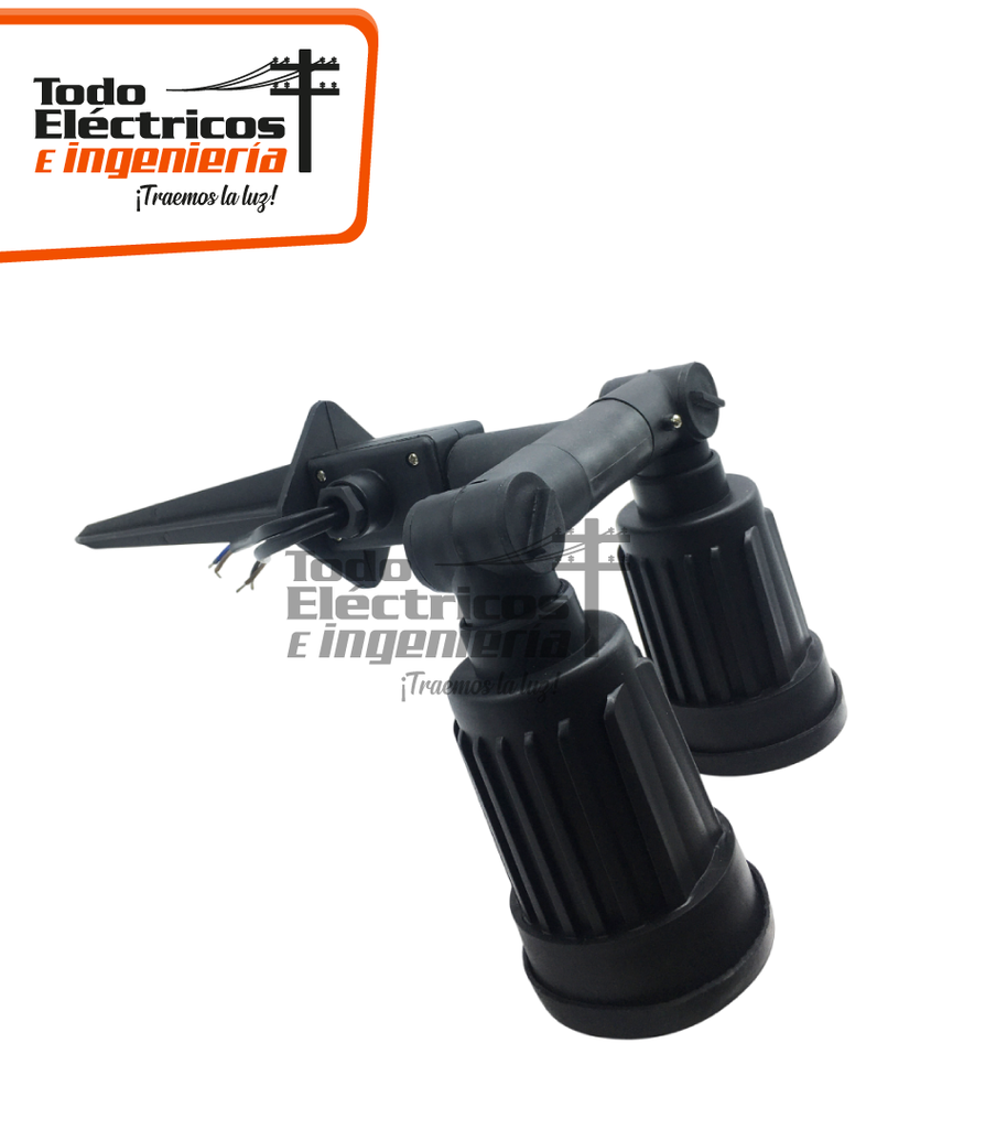 ESTACA DOBLE NEGRA E27 SIN BOMBILLO  