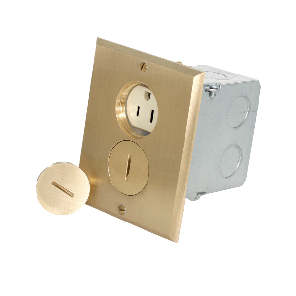 LEVITON TOMA DOBLE DE PISO P/T   