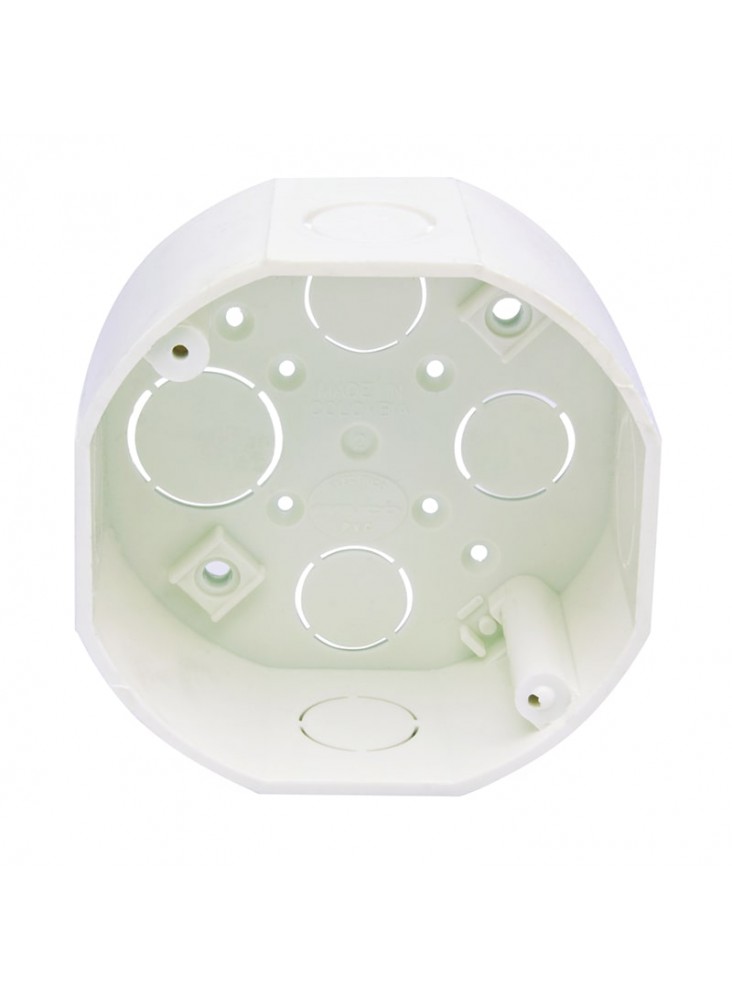 CAJA PVC OCTAGONAL BLANCA