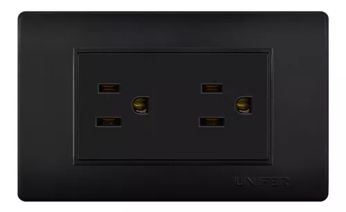 UNIF TOMA DOBLE P/T NEGRO POLICARBONATO