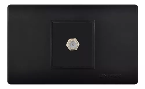 UNIF TOMA COAXIAL NEGRO POLICARBONATO