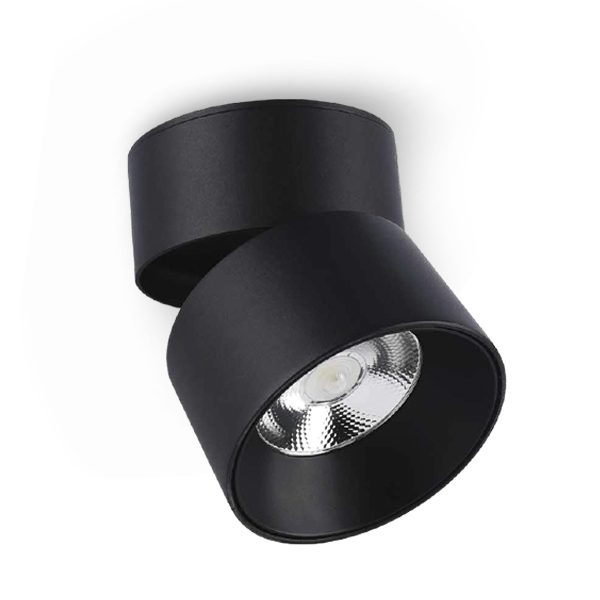 CILINDRO LED GIRATORIO 20W 3000K NEGRO LUZ CALIDA