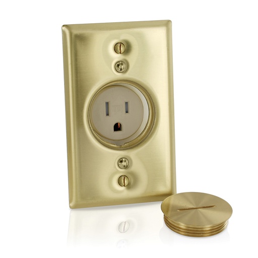 [0360366000001] LEVITON TOMA SENCILLO DE PISO P/T   
