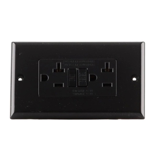 [0505026000001] TOMA DOBLE GFCI NEGRO     